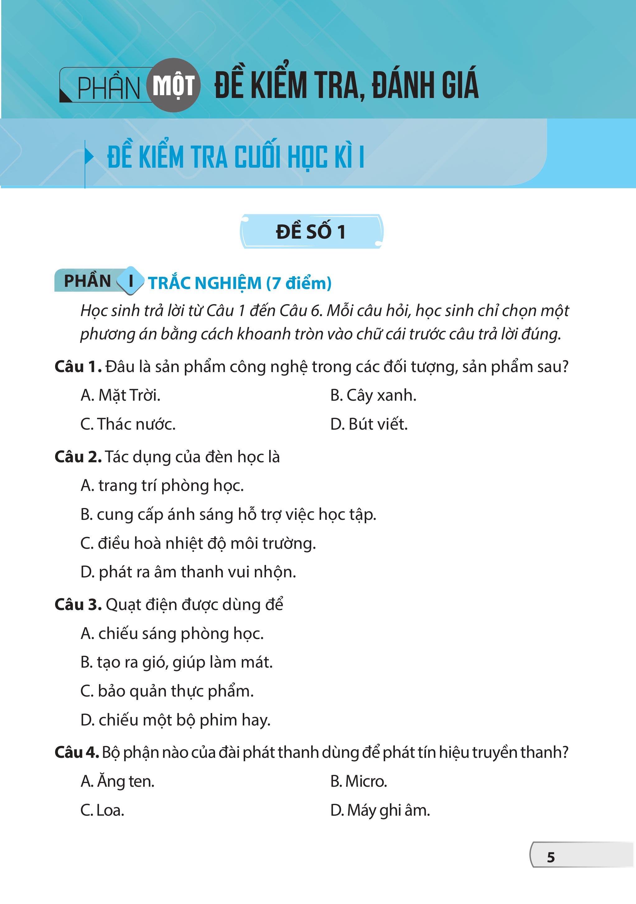 Bộ Đề Kiểm Tra, Đánh Giá Công Nghệ 3 - Ảnh 4