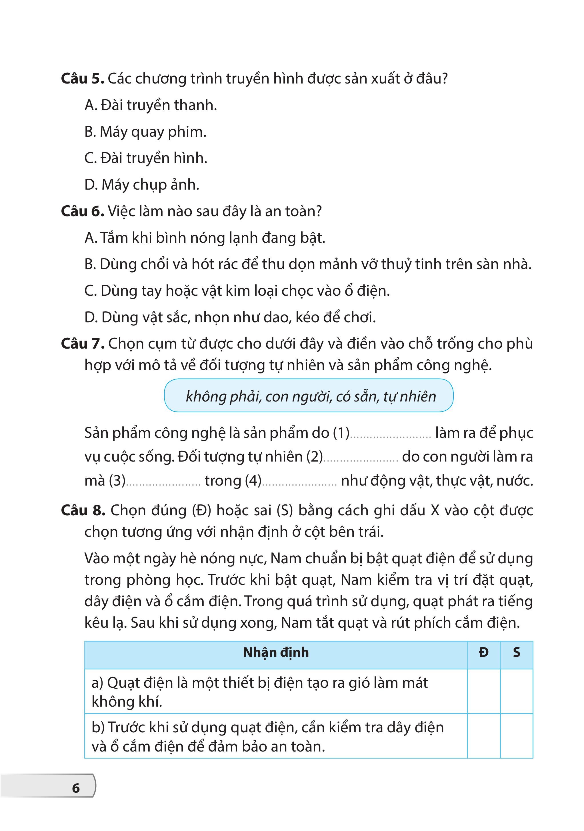 Bộ Đề Kiểm Tra, Đánh Giá Công Nghệ 3 - Ảnh 5