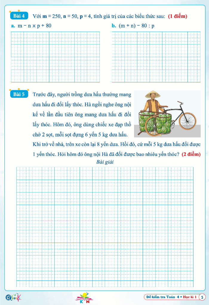 Bộ Đề Kiểm Tra Toán Lớp 4 - Học Kì 1 (Kết Nối Tri Thức Với Cuộc Sống) - Ảnh 6