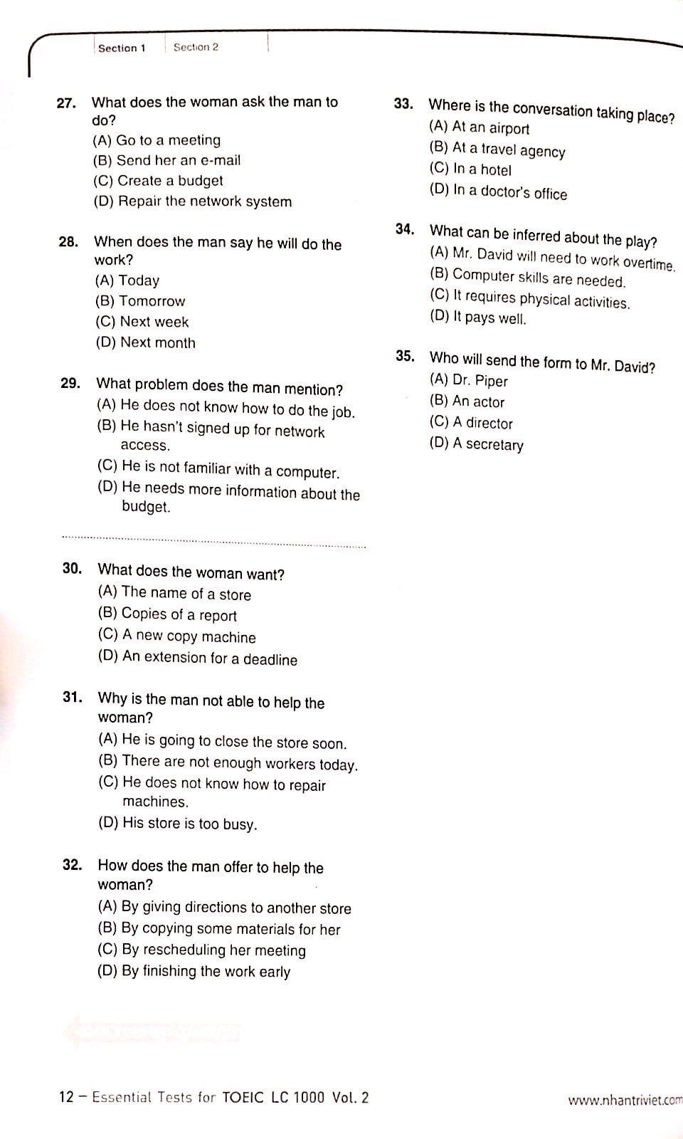 bộ essential test for toeic lc 1000 vol 2 (kèm cd) - Ảnh 9