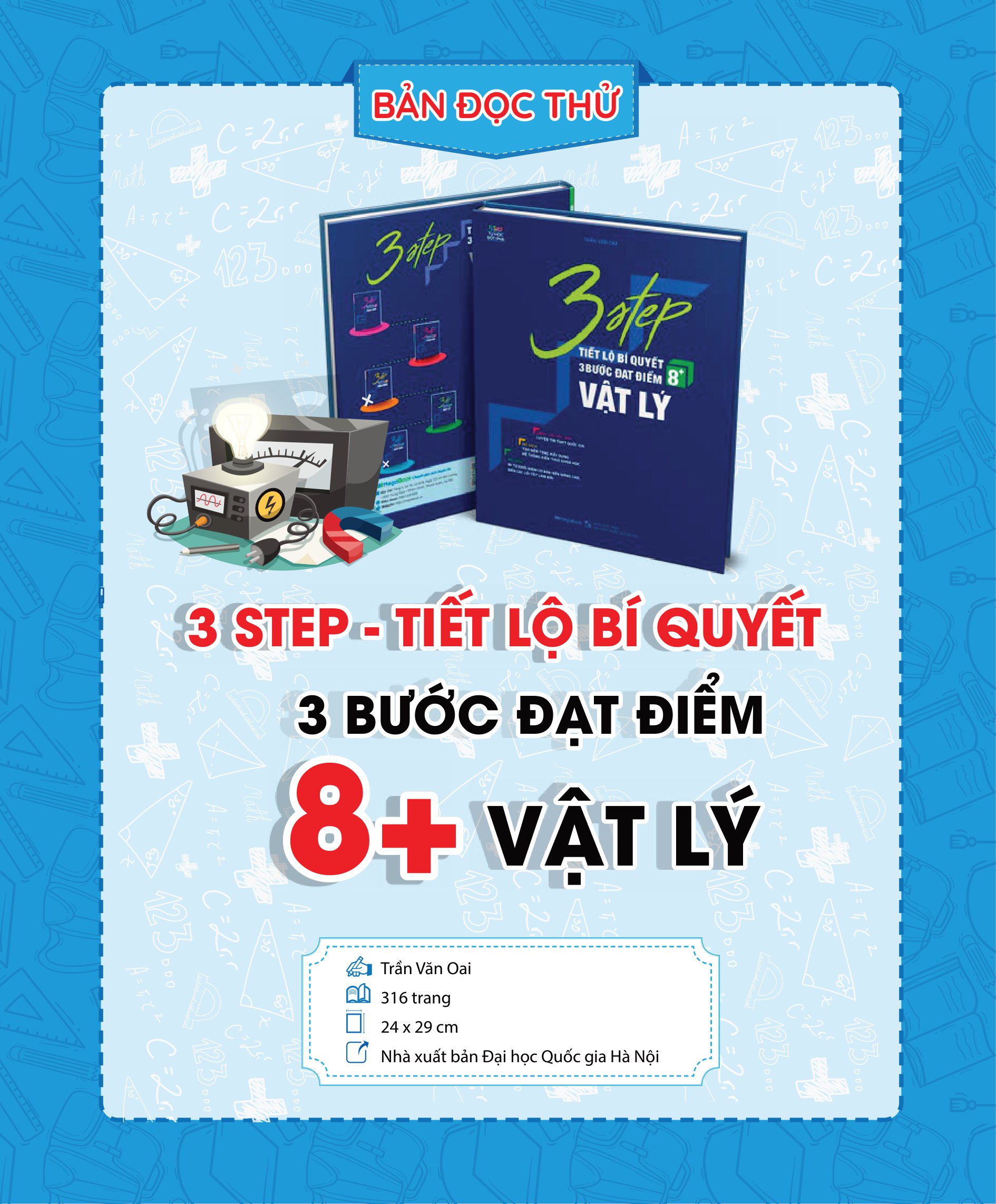 bộ sách 3 step khối a1 - tiết lộ bí quyết 3 bước đạt điểm 8+ toán - lý - anh - Ảnh 2