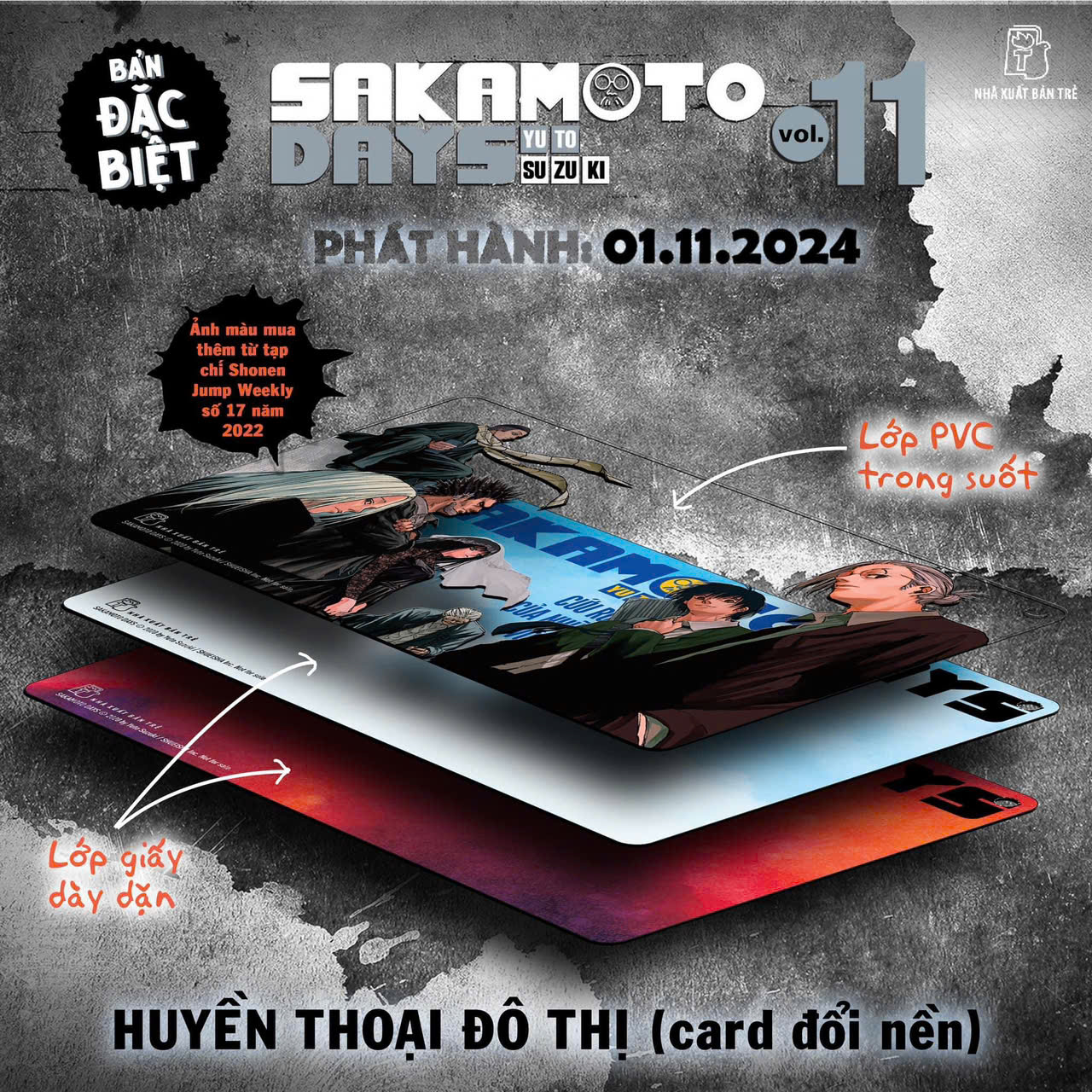 Bộ Sakamoto Days - Tập 11 - Một Đòn - Bản Đặc Biệt - Tặng Kèm Obi + Huy Hiệu + Set 3 Card Đổi Nền + Standee Lắp Ghép - Ảnh 6