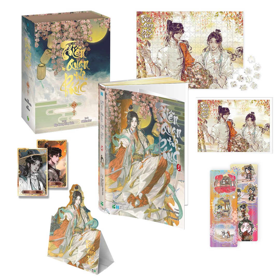 Bộ Thiên Quan Tứ Phúc - Tập 5 - Bản Sưu Tầm - Bìa Cứng - Tặng Kèm Set 2 Card Nhân Vật + Set 2 Photostrip + Puzzle 300 Miếng + Standee Giấy + Box Nam Châm - Ảnh 2