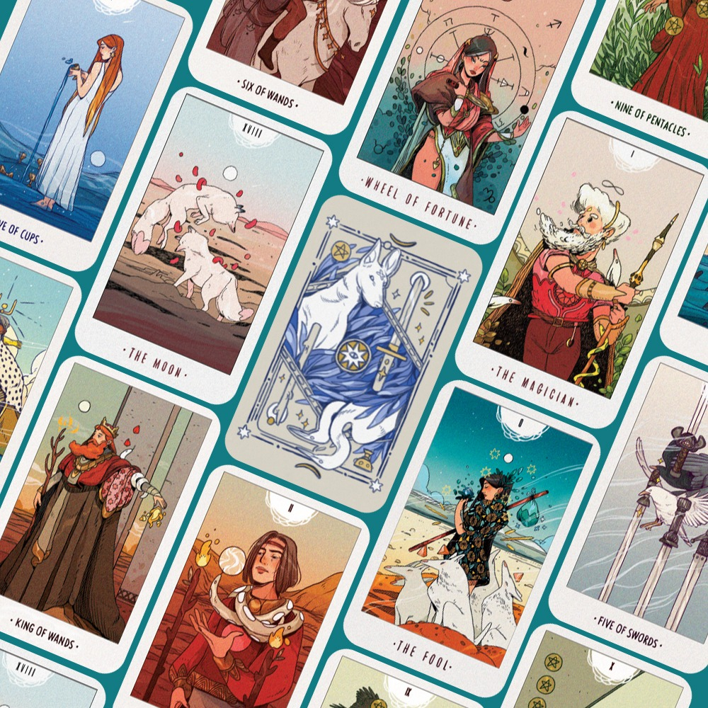 boxset white numen tarot (bộ bài + sách hướng dẫn) - tặng kèm bộ quà all-in: sổ xé in bìa art bài + bộ postcard in hình art bài kèm lịch 2025 + móc khóa in art bài random - Ảnh 5