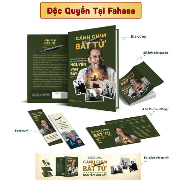 cánh chim bất tử - câu chuyện về người phi công huyền thoại nguyễn văn bảy - bìa cứng - bản giới hạn -tặng kèm 2 bookmark 2 mặt + 4 postcard 2 mặt + 1 quyển sách ảnh bỏ túi + 1 đai sách - độc quyền fahasa