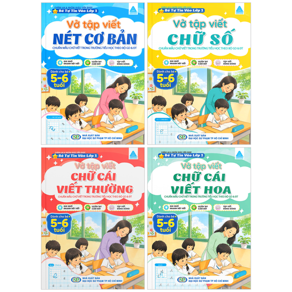 Combo Sách Bé Tự Tin Vào Lớp 1 - Vở Tập Viết (Bộ 4 Cuốn)
