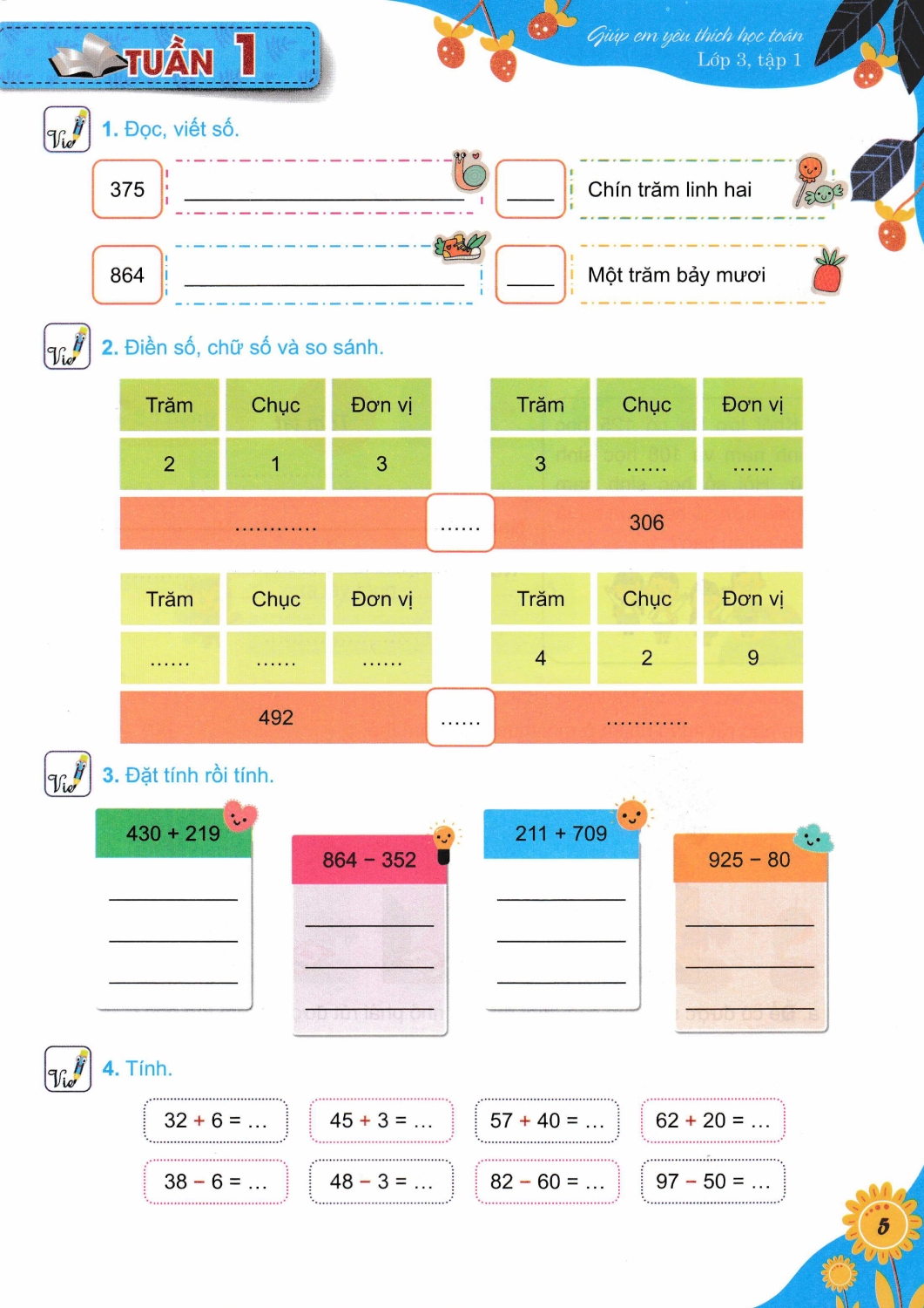 giúp em yêu thích học toán - lớp 3 - tập 1 - Ảnh 6
