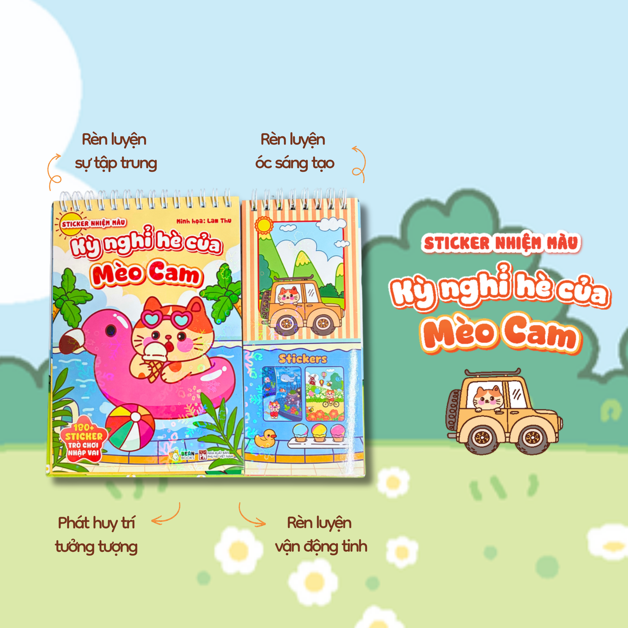 Sticker Nhiệm Màu - Kỳ Nghỉ Hè Của Mèo Cam - Ảnh 3