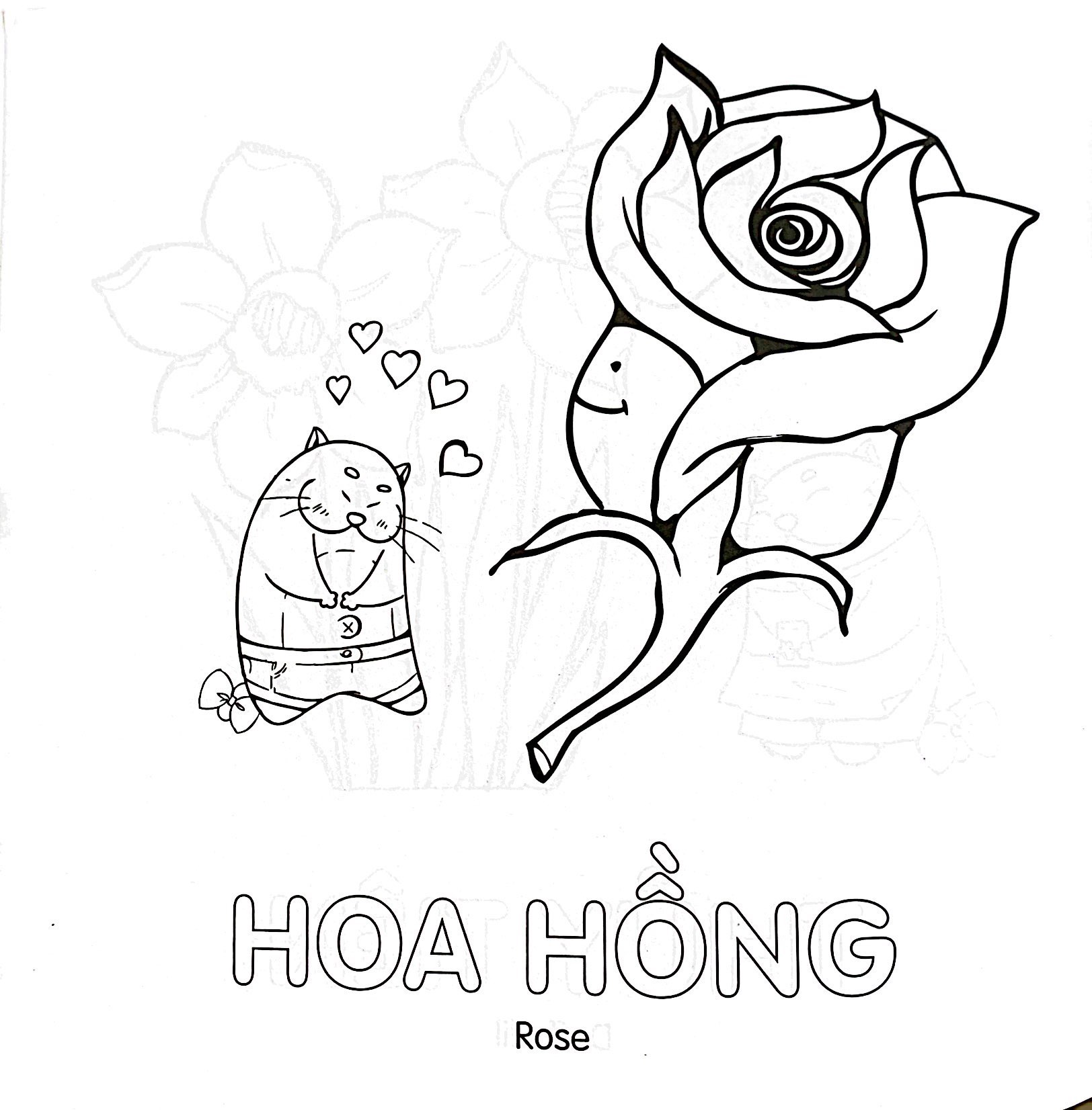 Tô Màu Cùng Mèo Thông Thái - Song Ngữ Việt-Anh - Hoa (Dành Cho Trẻ Từ 3-5 Tuổi) - Ảnh 4